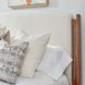 Verona Cream and Medium Brown Performance Fabric King Upholstered Panel Bed
