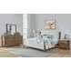 Verona Cream and Medium Brown Performance Fabric King Upholstered Panel Bed