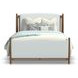 Verona Cream and Medium Brown Performance Fabric Queen Upholstered Panel Bed