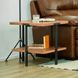 Millwork Rustic Umber and Black Rectangular End Table