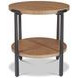 Millwork Rustic Umber and Black Round Occasional Table Set