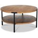 Millwork Rustic Umber and Black Round Occasional Table Set