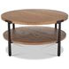 Millwork Rustic Umber and Black Round Occasional Table Set