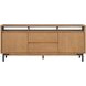 Millwork Rustic Umber and Black 76" TV Stand with USB Charging