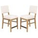 Millwork Off White Performance Fabric Upholstered Counter Height Chair Set of 2