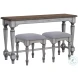 Plymouth Distressed Gray Wash Ottoman Set of 2