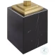 W23019 Brushed Brass And Black Tempered Glass Top Martini Table