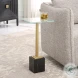 W23019 Brushed Brass And Black Tempered Glass Top Martini Table
