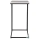 W23026 White And Black Morwad Honed Marble Top Accent Table