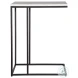 W23026 White And Black Morwad Honed Marble Top Accent Table