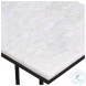 W23026 White And Black Morwad Honed Marble Top Accent Table