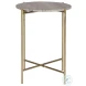 W-23027 Dark Travertine And Gold Accent Table
