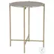W-23027 Dark Travertine And Gold Accent Table
