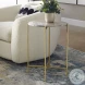 W-23027 Dark Travertine And Gold Accent Table