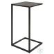 W-23028 Gray And Antique Black Shagreen Top Accent Table