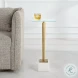 W-23029 Brass And White Tempered Glass Top Accent Table