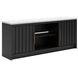Cadmori Matte Black 63" XL TV Stand with Fireplace Option