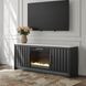 Cadmori Matte Black and White 63" TV Stand with 6 Level Temperature Electric Fireplace