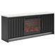Cadmori Matte Black and White 63" TV Stand with 7 Level Temperature Electric Fireplace