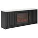Cadmori Matte Black and White 63" TV Stand with 7 Level Temperature Electric Fireplace