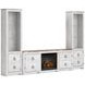 Willowton Whitewash 4 Piece Entertainment Center with Electric Fireplace and LED