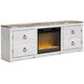 Willowton Whitewash and Brown 63" TV Stand with Electric Fireplace