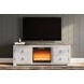 Willowton Whitewash and Brown 63" TV Stand with Electric Fireplace