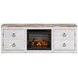 Willowton Whitewash 4 Piece Entertainment Center with Electric Fireplace and LED