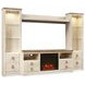 Willowton Whitewash and Brown 63" TV Stand with Electric Fireplace