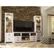 Willowton Whitewash and Brown 63" TV Stand with Electric Fireplace