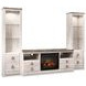 Willowton Whitewash and Brown 63" TV Stand with Electric Fireplace