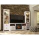 Willowton Whitewash and Brown 63" TV Stand with Electric Fireplace