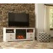 Willowton Whitewash and Brown 63" TV Stand with Electric Fireplace