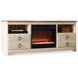 Willowton Whitewash and Brown 63" TV Stand with Electric Fireplace