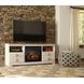 Willowton Whitewash and Brown 63" TV Stand with Electric Fireplace