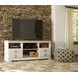 Willowton Whitewash and Brown 63" TV Stand with Electric Fireplace