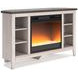 Dorrinson White and Gray 60" TV Stand with Electric Fireplace