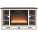 Dorrinson White and Gray 60" TV Stand with Electric Fireplace