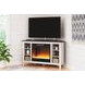 Dorrinson White and Gray 60" TV Stand with Electric Fireplace
