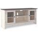 Dorrinson White and Gray 60" TV Stand with Electric Fireplace