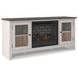 Dorrinson White and Gray 60" TV Stand with Electric Fireplace