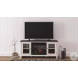 Dorrinson Antique White And Gray 60" TV Stand With Electric Infrared Fireplace