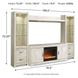 Bellaby Whitewash 4 Piece Entertainment Center with Fireplace and LED