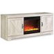 Bellaby Whitewash 63" TV Stand with Electric Fireplace