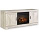 Bellaby Whitewash 63" TV Stand with Electric Fireplace