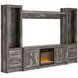 Wynnlow Gray 63" TV Stand with Electric Fireplace and 2 Doors