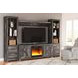 Wynnlow Gray 63" TV Stand with Electric Fireplace and 2 Doors
