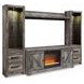 Wynnlow Gray 63" TV Stand with Electric Fireplace and 2 Doors