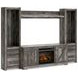 Wynnlow Gray 63" TV Stand with Electric Fireplace and 2 Doors