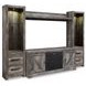 Wynnlow Gray 63" TV Stand with Electric Fireplace and 2 Doors